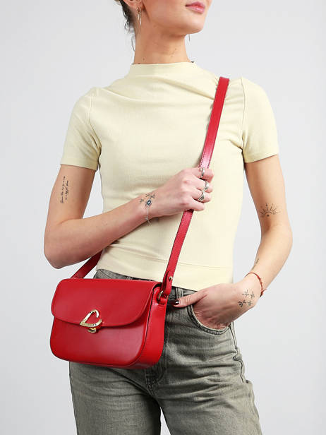 Sac Bandoulière Paris Philos Cuir Lancaster Rouge paris philos 81 vue secondaire 1