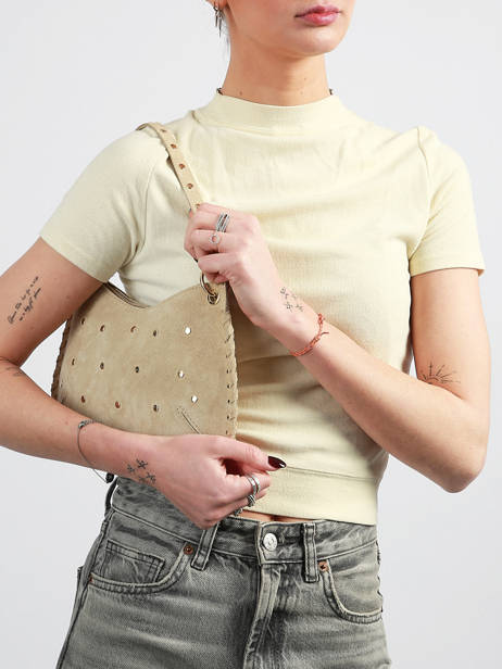 Sac Porté épaule Velvet Cuir Milano Beige velvet VE25116 vue secondaire 1