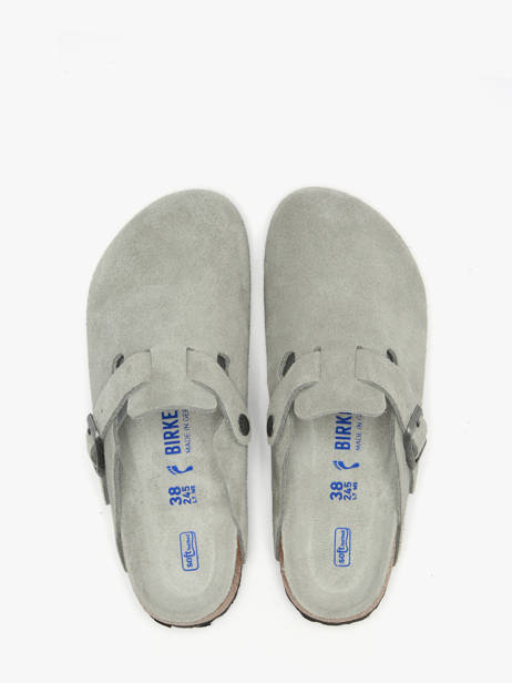 Mules En Cuir Birkenstock Gris women 1031657 vue secondaire 3