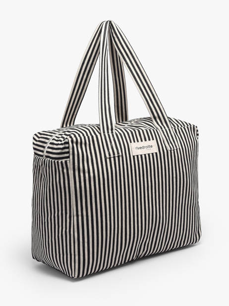 Sac Porté épaule Célestins A4 Striped Coton Recyclé Rivedroite Noir spring striped CELESTRI vue secondaire 2