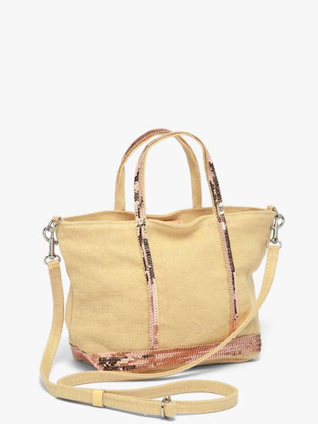 Sac Bandoulière Baby Cabas Lin Paillettes Vanessa bruno Jaune cabas lin 31V40410 vue secondaire 1