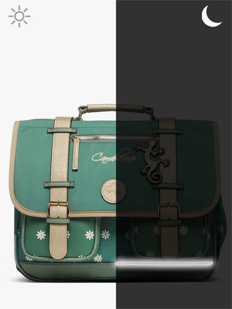Cartable 2 Compartiments Cameleon Vert vintage fantasy PBVGCA38 vue secondaire 8