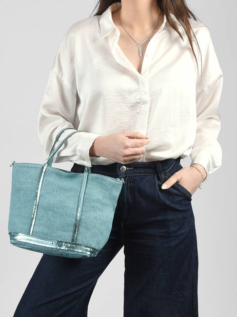 Small Cabas Linnen And Sequins Vanessa bruno Blue cabas lin 31V40435 other view 1