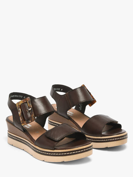 Wedge Sandals In Leather Remonte Brown women 25 other view 1