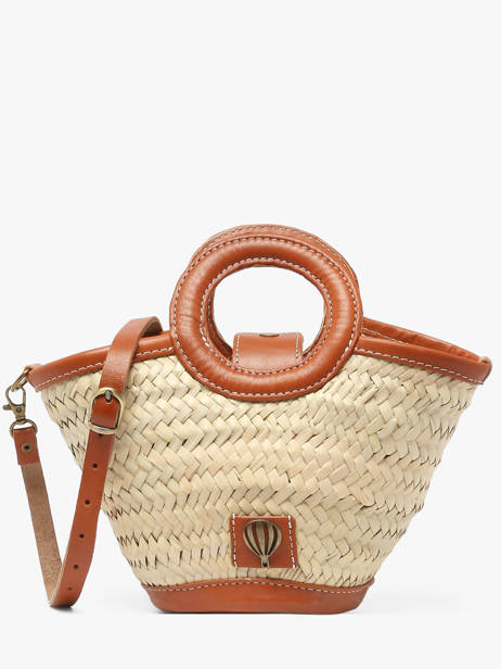 Sac Porté Main Estival Le voyage en panier Beige estival PM927