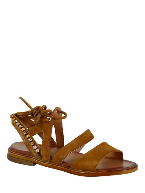 Sandales Strass Cuir Mjus Marron accessoires M05046