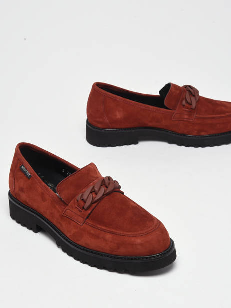 Mocassins Salka Velcalf En Cuir Mephisto Marron accessoires V vue secondaire 3