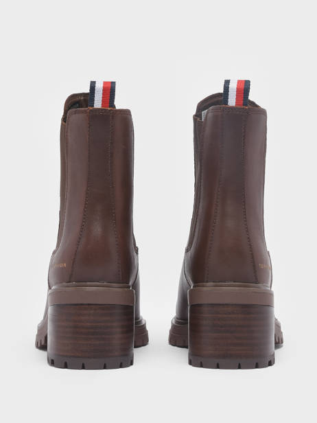 Bottines à Talon En Cuir Tommy hilfiger Marron accessoires 6737GT7 vue secondaire 4