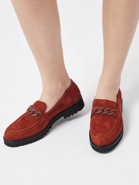 Mocassins Salka Velcalf En Cuir Mephisto Marron accessoires V vue secondaire 2